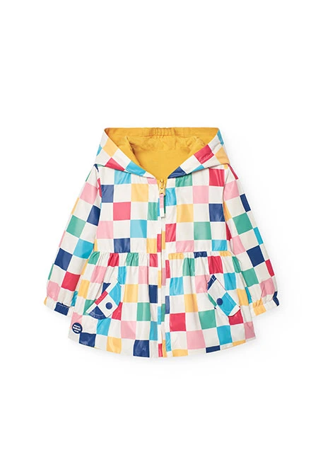 Reversible Strickparka für Baby-Mädchen mit Muster