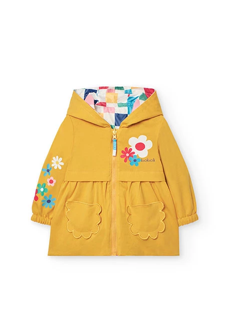 Parka réversible en tricot pour bébé fille avec imprimé.
