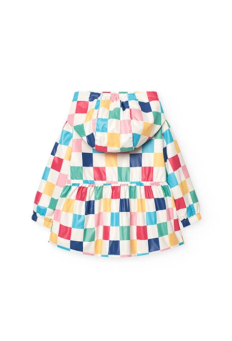 Parka réversible en tricot pour bébé fille avec imprimé.