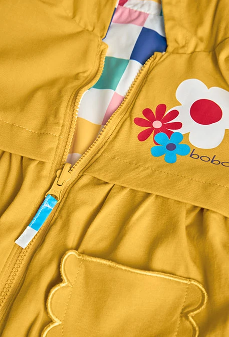 Parka réversible en tricot pour bébé fille avec imprimé.