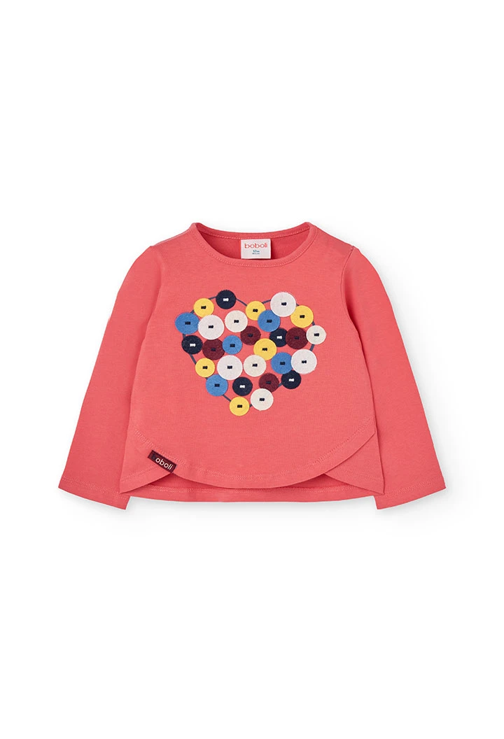 Camisola menina algodão em rosa