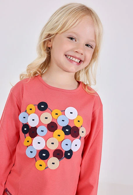 Camiseta niña algodón en rosa