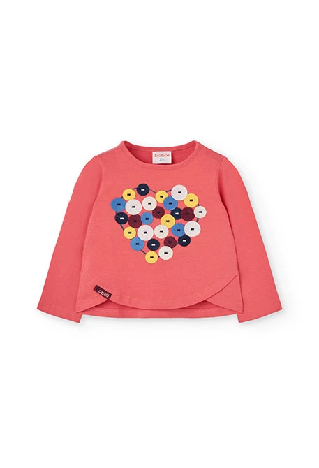 Camiseta niña algodón en rosa