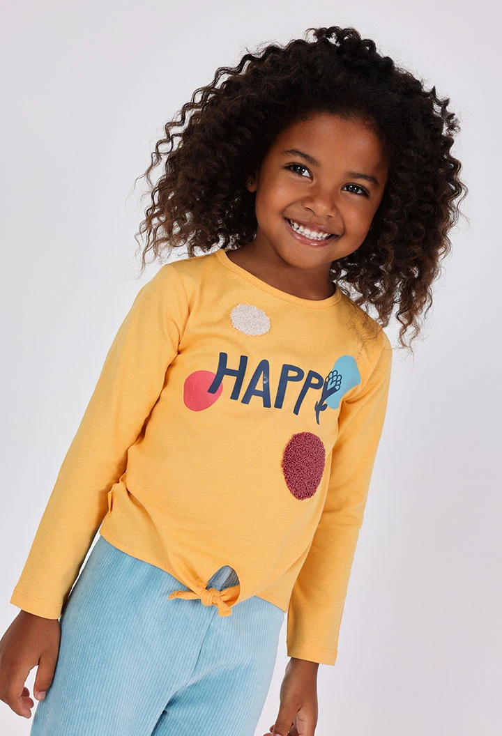 Camiseta niña punto amarillo