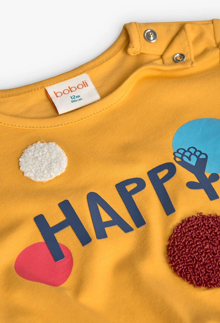 Girl´s yellow knit T-shirt