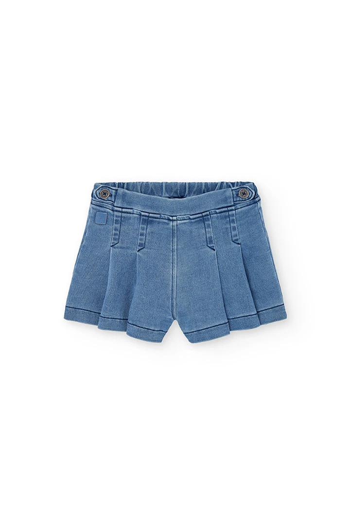Saia-calção denim azul
