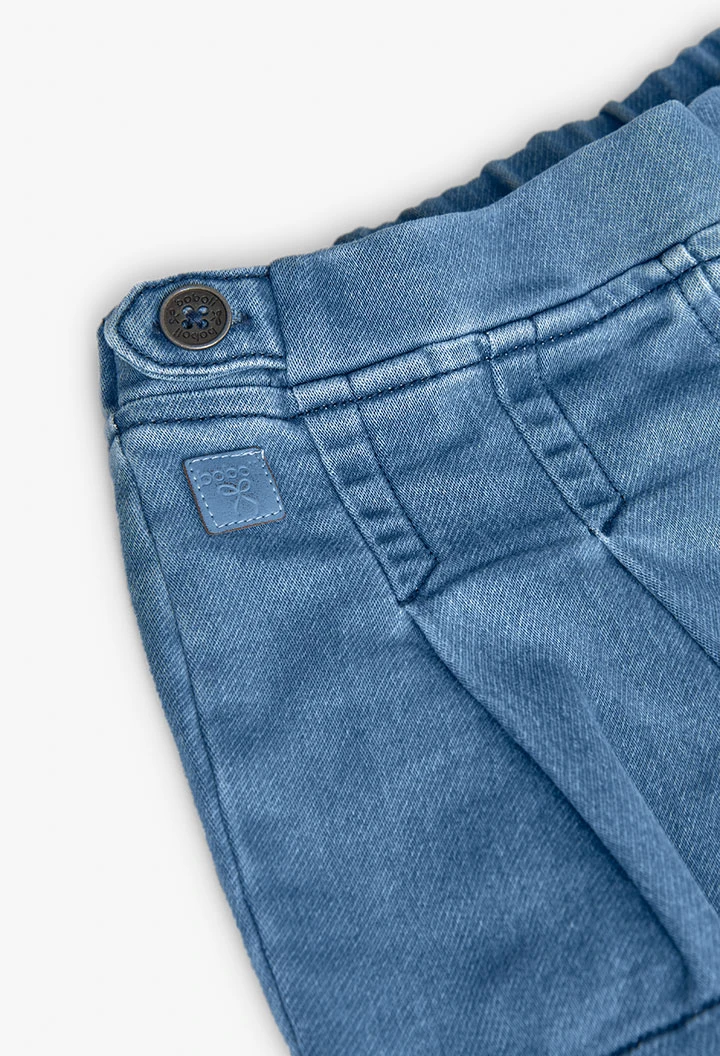 Falda-short denim azul