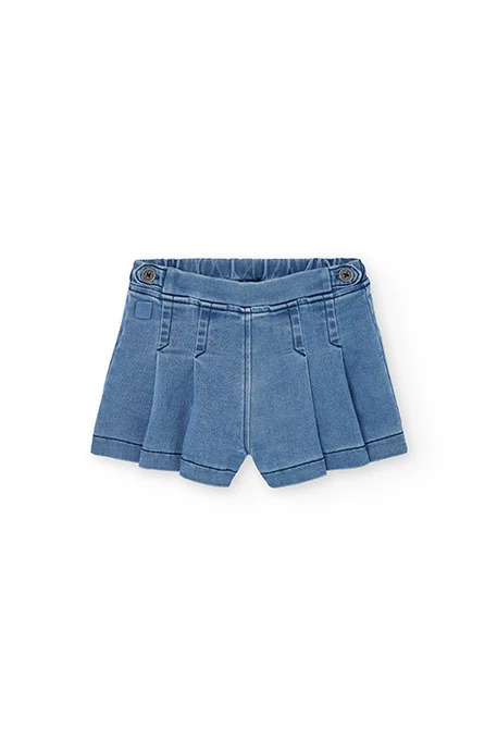 Jupe-short en denim bleu
