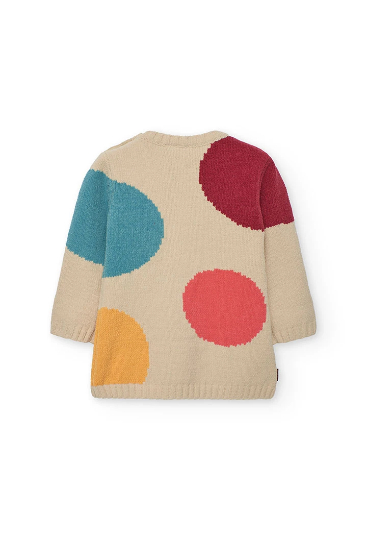 Beige dress with polka dots for girls