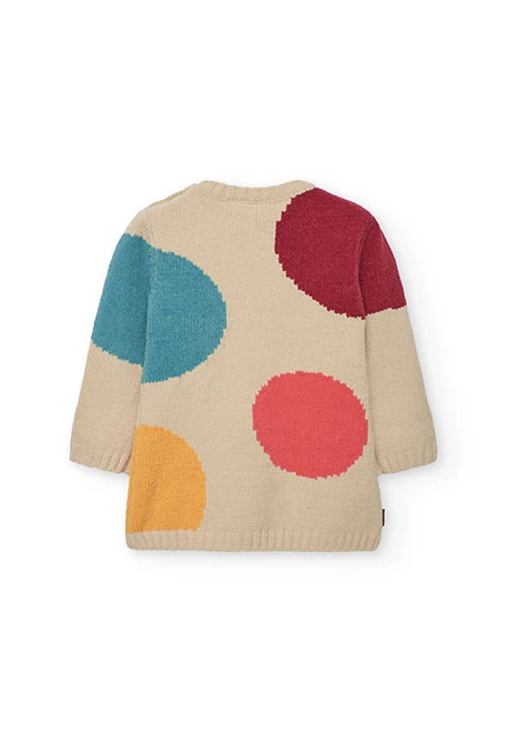 Robe fille beige à pois