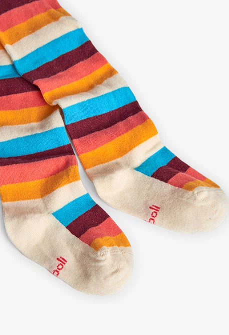 Collants de malha às riscas