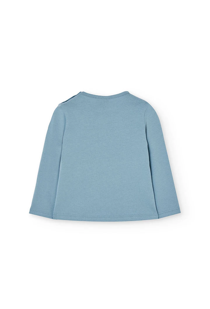 Girl´s green knitted T-shirt with raindrop pattern