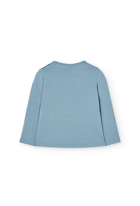 Grünes Mädchenshirt aus Strick mit Regentropfenmotiv