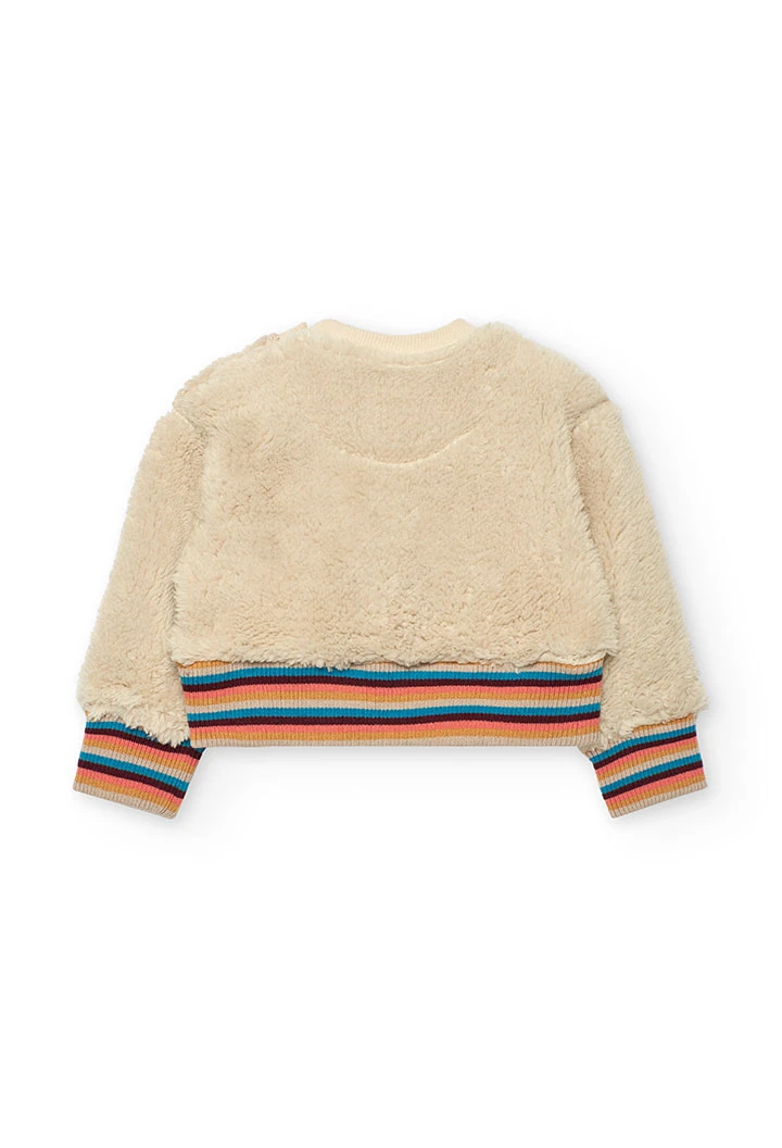 Baby-Strick-Sweatshirt Beige Buchstaben
