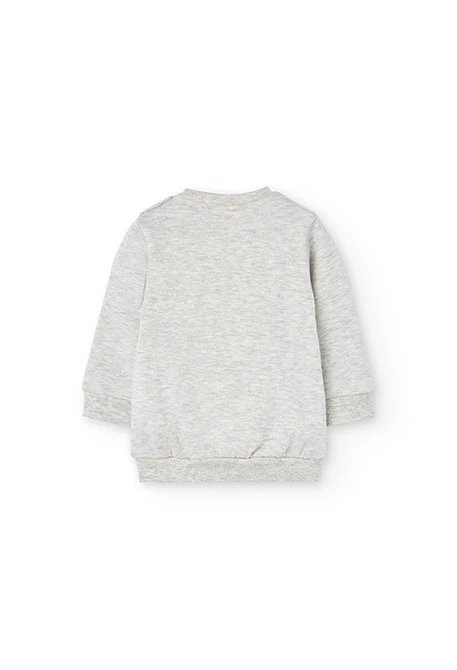 Conjunto niña de punto gris estampado