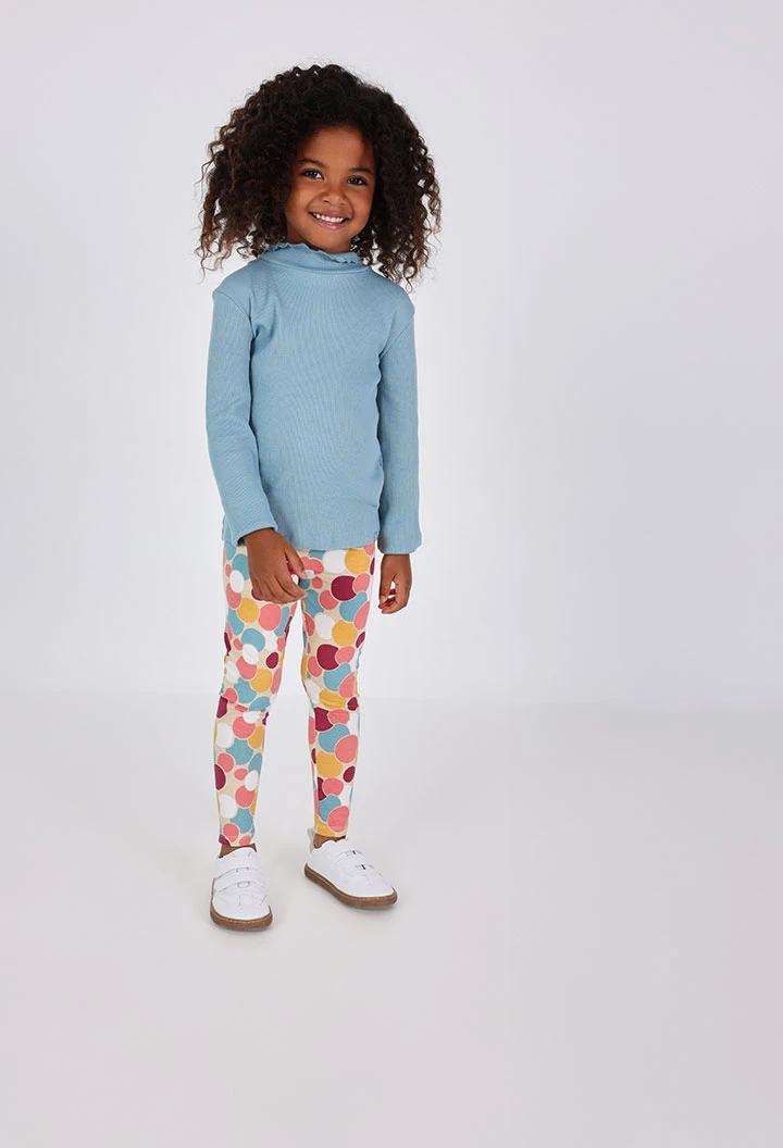 Leggings de punto estampado círculos