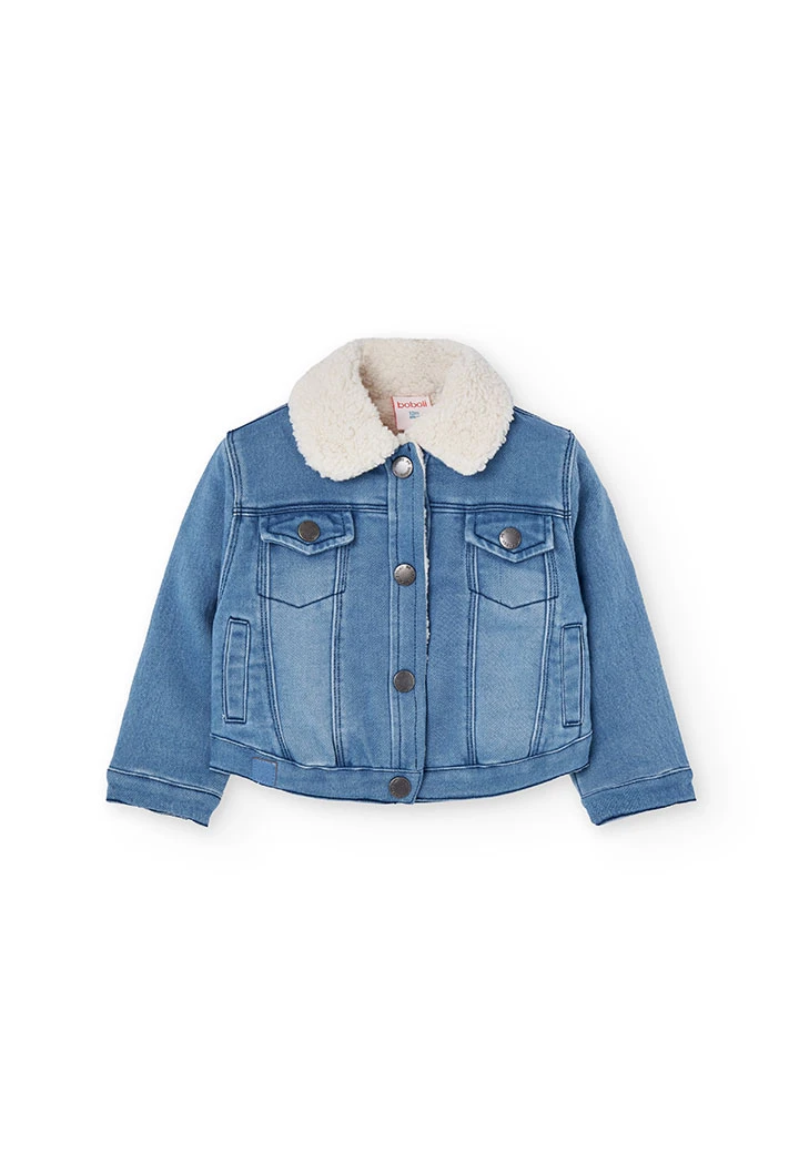 Cazadora denim niña azul