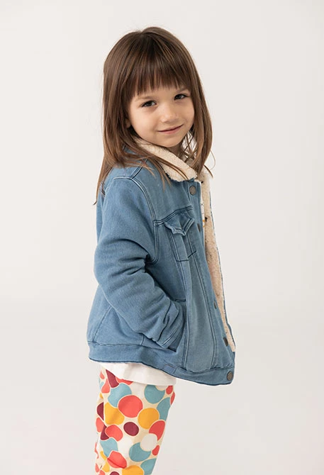 Veste en denim fille bleu