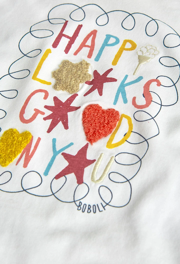 Girl´s white jersey T-shirt