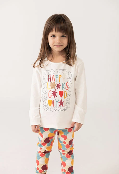 Camiseta niña punto en blanco