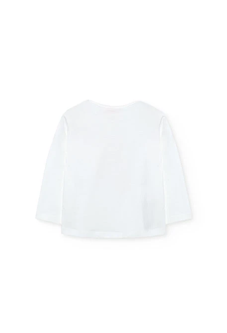 Camiseta niña punto en blanco
