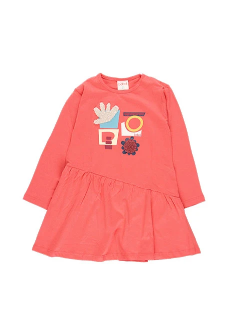 Robe en maille rose imprimée