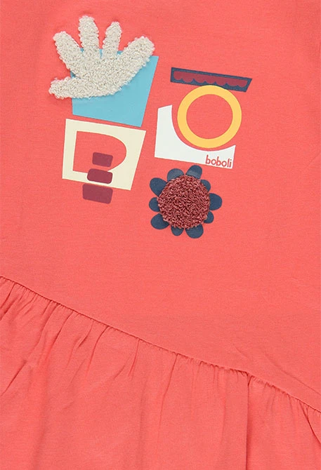 Pink patterned knit dress