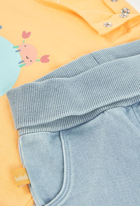 Yellow cotton baby set