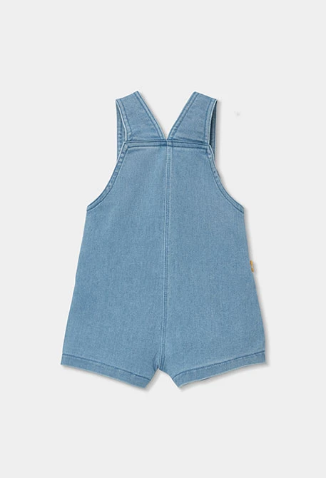 Baby set with a T-shirt and printed denim dungarees