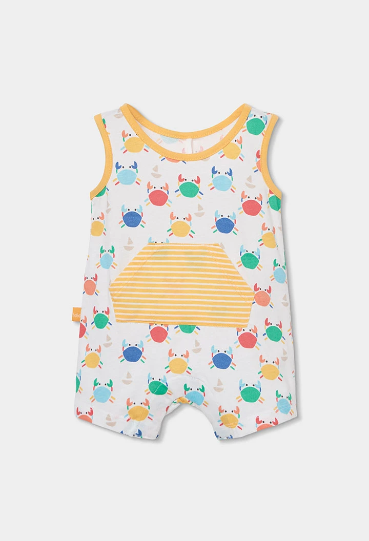 Pagliaccetto neonato in maglia stampata