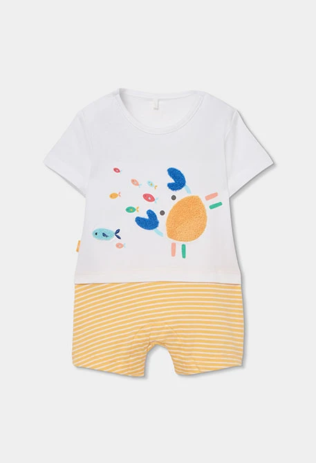 Baby white cotton playsuit