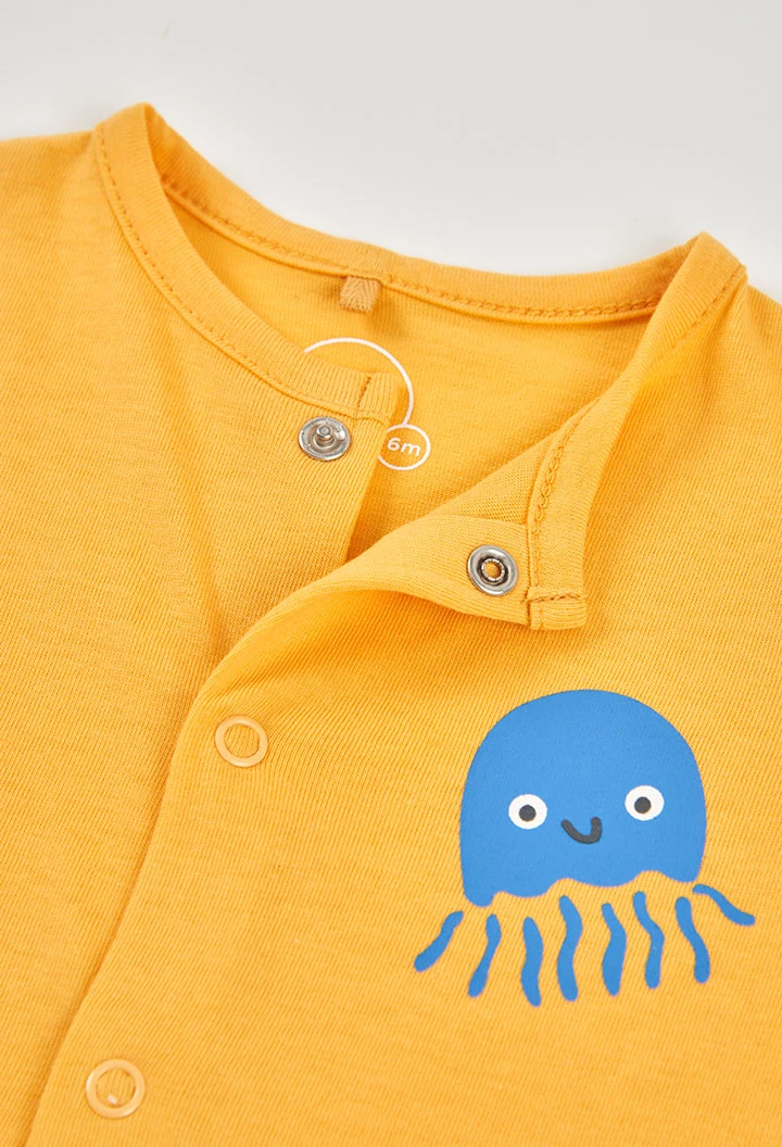 Baby-Strampler aus gelber Baumwolle