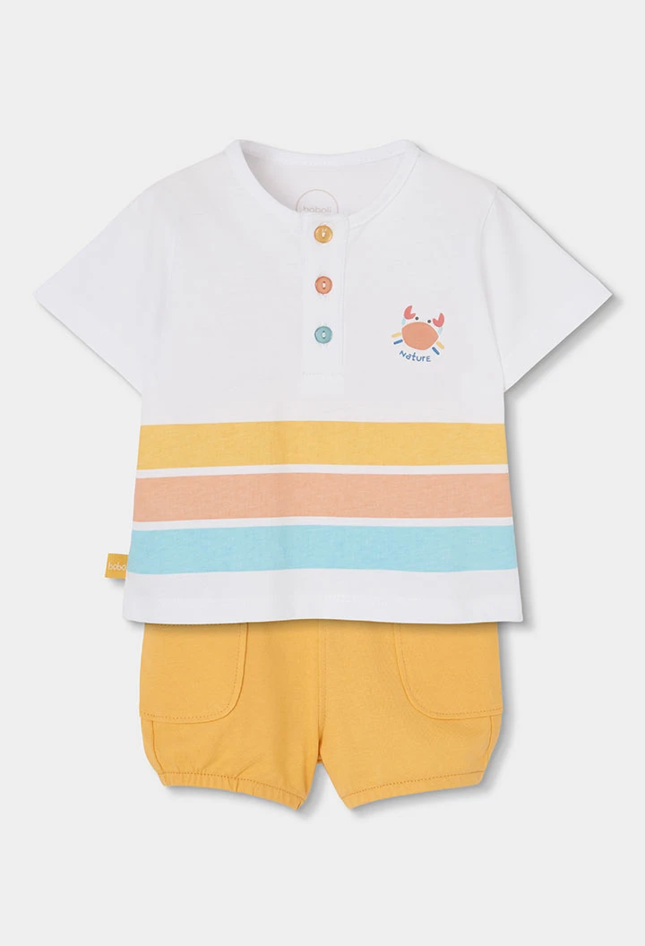 Conjunto algodão branco bebé