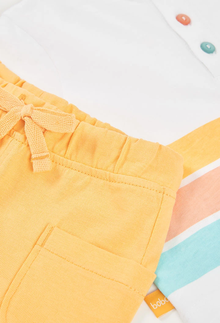Conjunto algodão branco bebé