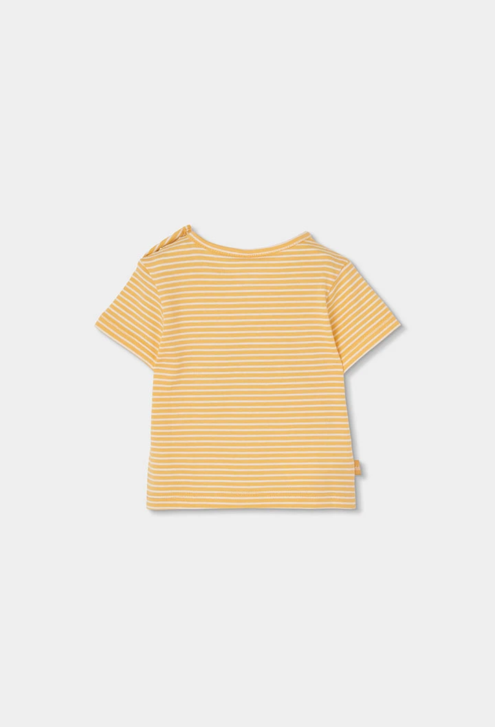 Conjunto bebé camisola e calça algodão amarelo azul