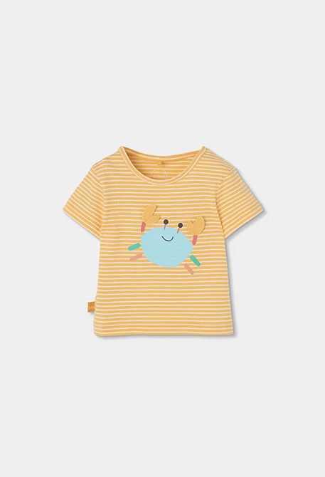 Ensemble bébé t-shirt et pantalon en coton jaune bleu
