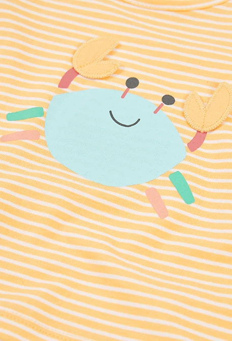 Conjunto bebé camiseta y pantalón algodón amarillo azul