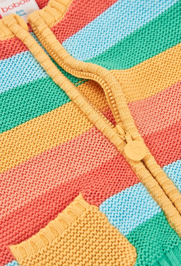 Baby yellow striped knit jacket