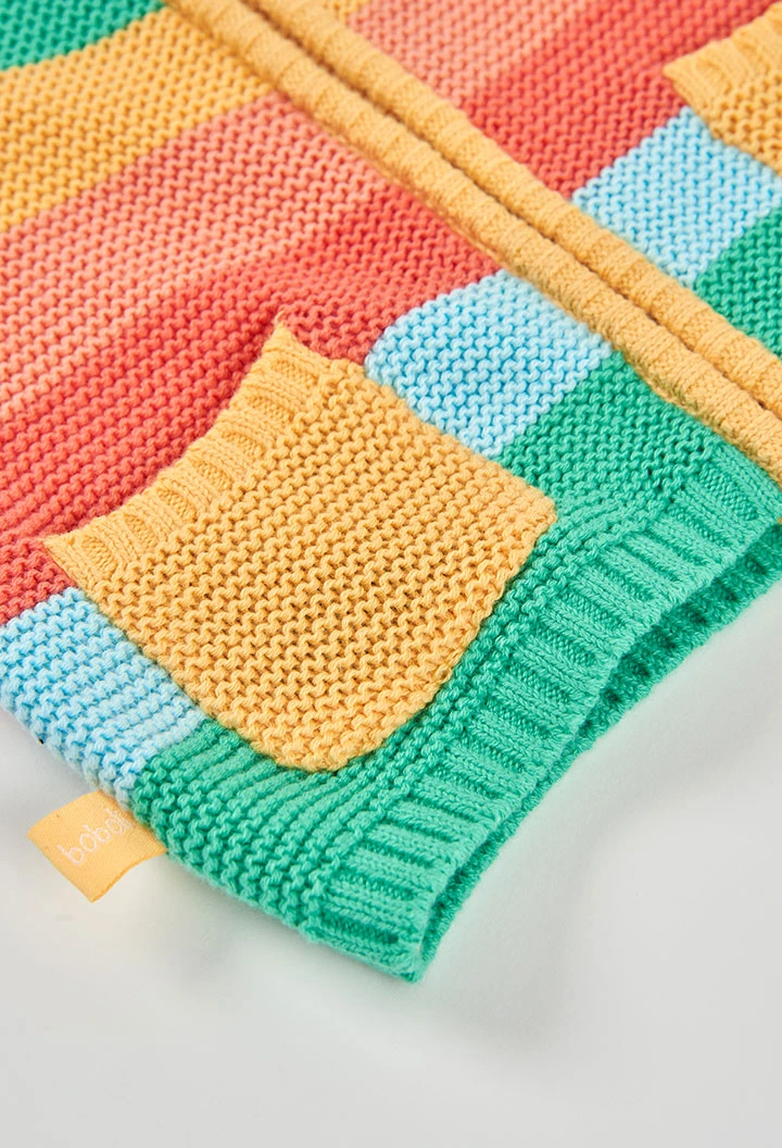 Baby yellow striped knit jacket