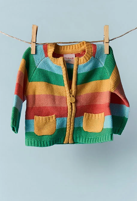 Baby yellow striped knit jacket