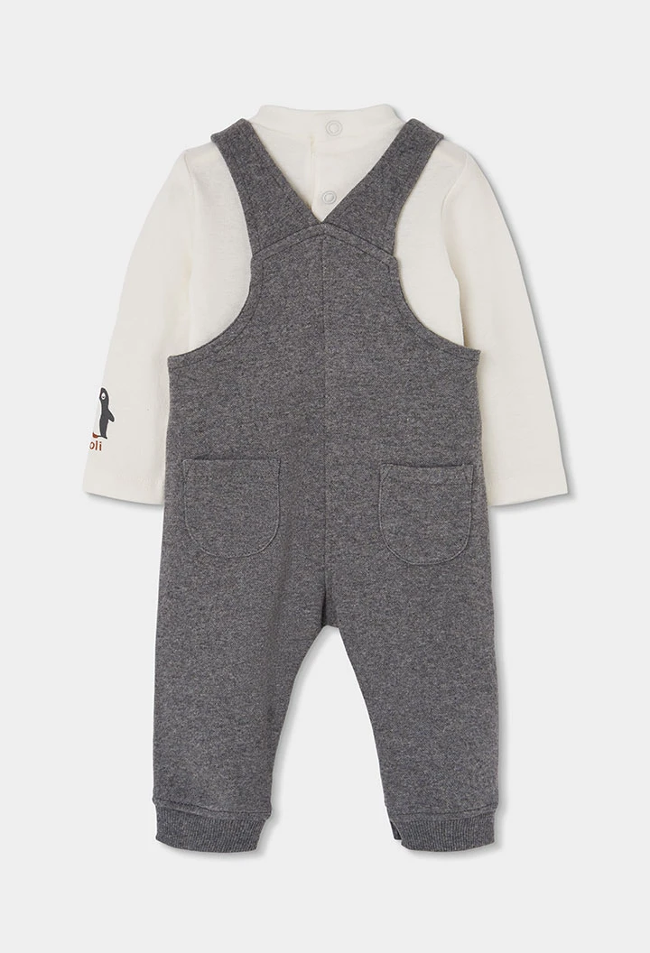 Completo neonato grigio vigoré stampa pinguino