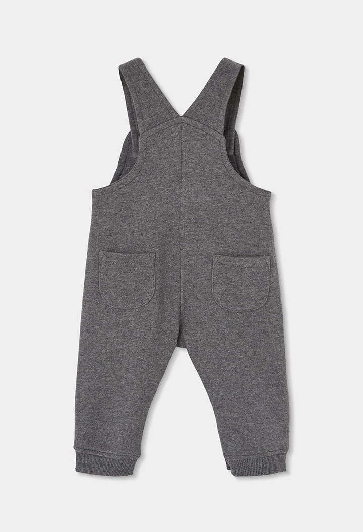 Grau meliertes Baby-Set mit Pinguin-Aufdruck