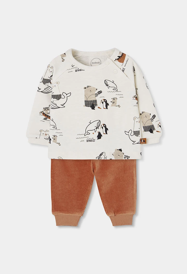 Strickset Baby Junge Tierprint