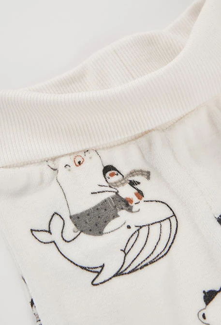 Strickset Baby Rohweiß Tieraufdruck