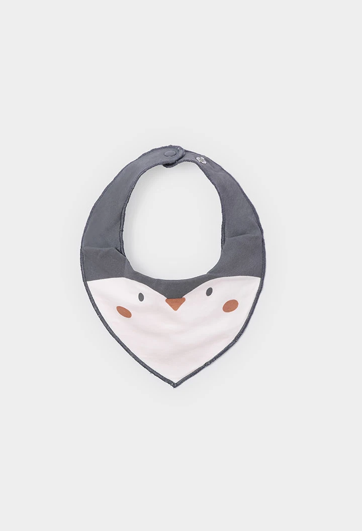 Pack 2 bavoirs bébé blanc imprimé animaux