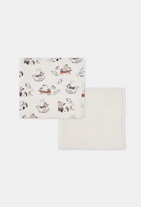 Coperta in pile neonato grezzo stampa animali marini