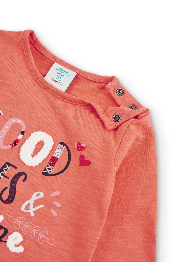 Camiseta punto flamé de bebé niña