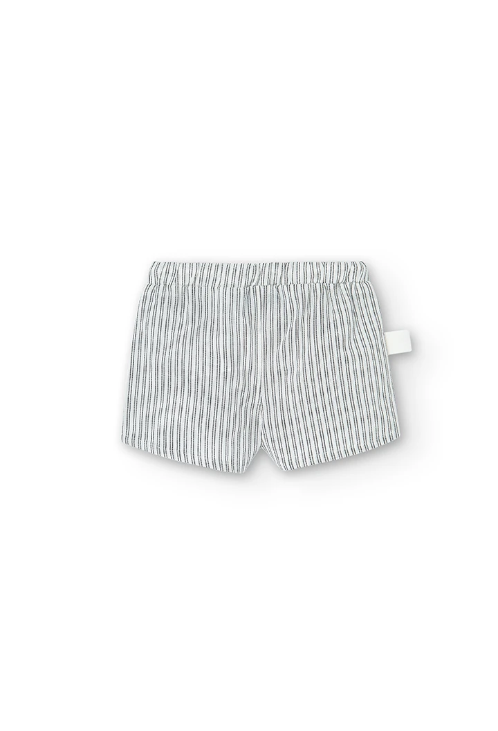Short de tejido listado de bebé