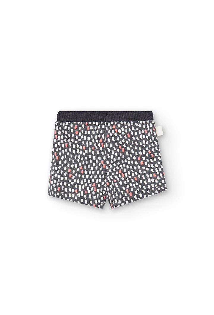 Short felpa estampada de bebé niña estampado motas de color