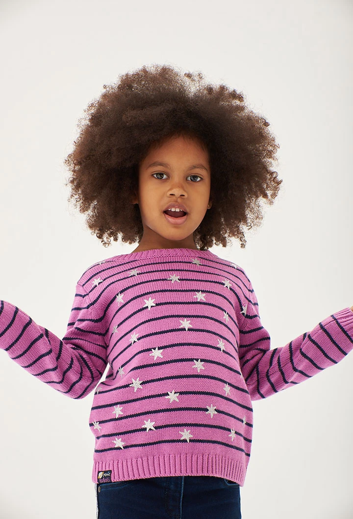 Pull à rayures pour bébé fille